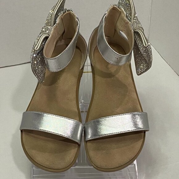 Yosi Samra Miss Cambelle Bow Sandals Silver Rhinestone – Size 2Y - Picture 2 of 8